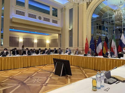 جانب من اجتماع اللجنة المشتركة المعنية بالاتفاق النووي الإيراني في فيينا، 20 يونيو 2021 - twitter/Amb_Ulyanov 
