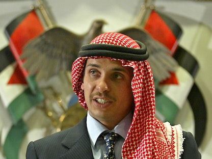 الأمير حمزة بن الحسين خلال خطاب سابق في عمان - 21 أغسطس 2014 - REUTERS