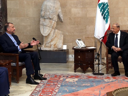الرئيس اللبناني ميشال عون يستقبل وزير الخارجية الإيراني أمير عبد اللهيان - 7 أكتوبر 2021 - twitter.com/LBpresidency/