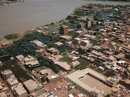 جانب من الفيضانات التي شهدها السودان العام الماضي في جنوب العاصمة الخرطوم- 8 سبتمبر 2020  - REUTERS