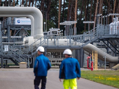 منشآت خط أنابيب الغاز "نورد ستريم 1" في لوبمين بألمانيا. 30 أغسطس 2022 - Getty Images