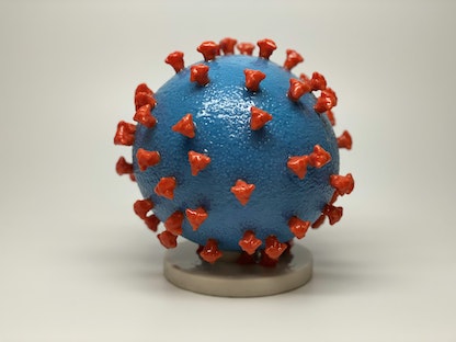 شكل ثلاثي الأبعاد لجزيء فيروس كورونا - REUTERS