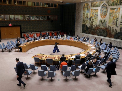 صورة أرشيفية لاجتماع بمجلس الأمن، 16 أغسطس 2021 - REUTERS
