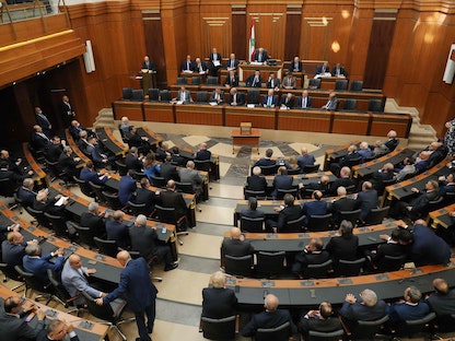 جلسة البرلمان اللبناني لانتخاب رئيس جديد للبلاد خلفاً لميشال عون. 29 سبتمبر 2022 - AFP