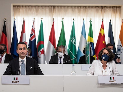 جانب من اجتماع وزراء خارجية مجموعة العشرين في ماتيرا بإيطاليا - 29 يونيو 2021. - AFP