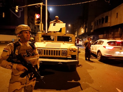 جانب من انتشار القوات الأمنية في العاصمة العراقية بغداد- 27 مايو 2021 - REUTERS