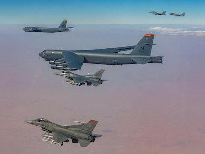 صورة نشرتها وزارة الدفاع السعودية للتدريب المشترك مع القوات الجوية الأميركية