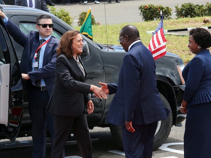نائبة الرئيس الأمريكي كامالا هاريس خلال زيارة دار السلام في تنزانيا - 31 مارس 2023 - REUTERS