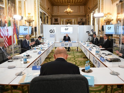 جانب من محادثات وزراء خارجية مجموعة السبع في لندن، 4 مايو 2021 - AFP