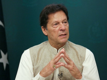 رئيس الوزراء الباكستاني السابق عمران خان خلال مقابلة مع "رويترز" في إسلام آباد. 4 يونيو 2021 - REUTERS