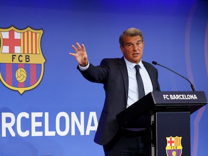 جوان لابورتا رئيس نادي برشلونة - REUTERS