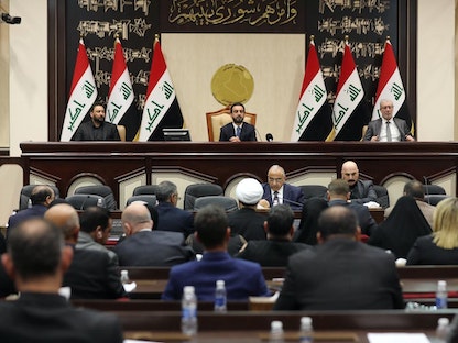 البرلمان العراقي خلال اجتماع في العاصمة بغداد برئاسة رئيس مجلس النواب محمد الحلبوسي - 5 يناير 2020. - REUTERS