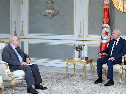 الرئيس التونسي قيس سعيد يلتقي صادق بلعيد رئيس "الهيئة الوطنية الاستشارية من أجل جمهورية جديدة" - 20 مايو 2022 - facebook.com/Presidence.tn
