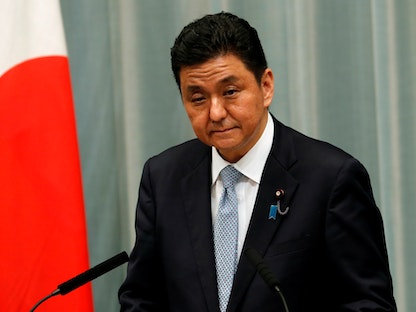 وزير الدفاع الياباني نوبو كيشي خلال حضوره مؤتمراً في طوكيو. - REUTERS