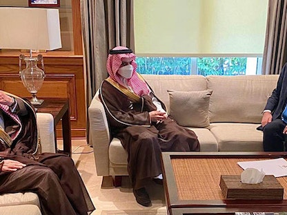 جانب من لقاء وزير الخارجية الأردني أيمن الصفدي ونظيره السعودي الأمير فيصل بن فرحان - 6 أبريل 2021 - بترا