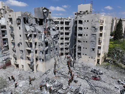 منظر من طائرة بدون طيار يظهر موقعاً في بئر السبع تعرض للتدمير جراء هجوم صاروخي إيراني على إسرائيل. 24 يونيو 2025 - REUTERS