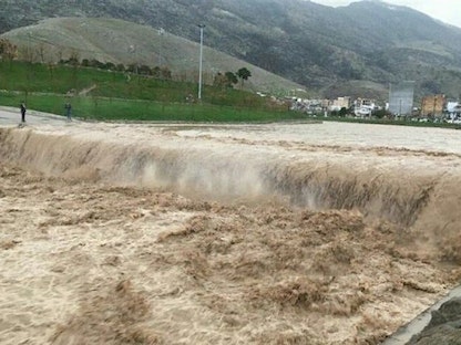 أمطار غزيرة شهدتها مدينة استهبان أدت إلى فيضان سد رودبال في إيران - 28 يوليو 2022 - إرنا