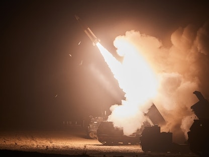 صورة نشرتها وكالة الأنباء الكورية الجنوبية "يونهاب" لعملية إطلاق الصواريخ- 6 يونيو 2022 - "يونهاب"