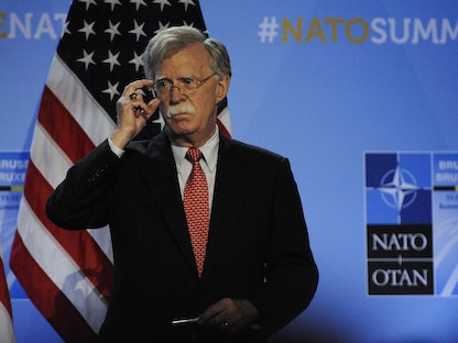 جون بولتون مستشار الأمن القومي الأميركي الأسبق خلال قمة الناتو - 12 يوليو 2018 - Getty Images