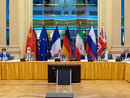 جانب من مفاوضات إحياء الاتفاق النووي الإيراني في فيينا - 20 يونيو 2021 - via REUTERS