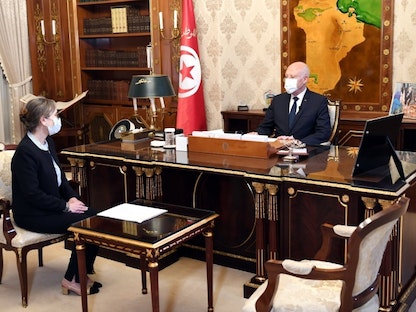 الرئيس التونسي قيس سعيد ورئيسة الحكومة المكلفة نجلاء بودن (أرشيف) - موقع الرئاسة التونسية