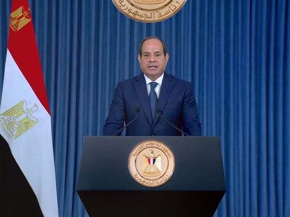 الرئيس المصري عبد الفتاح السيسي يلقي خطاباً بمناسبة الذكري 71 لثورة 23 يوليو 1952. 23 يوليو 2023 