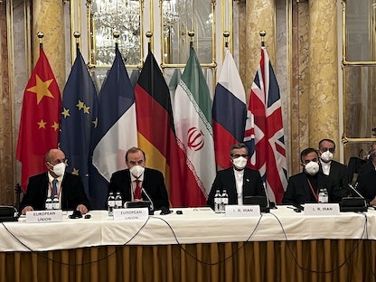 جانب من محادثات فيينا بين إيران والقوى العالمية لإحياء الاتفاق النووي - 3 ديسمبر 2021  - AFP