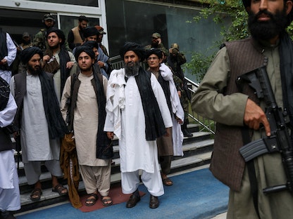 نائب رئيس الوزراء الأفغاني الملا عبد الغني بارادار في كابول أفغانستان ، 24 أبريل ، 2022.  - REUTERS