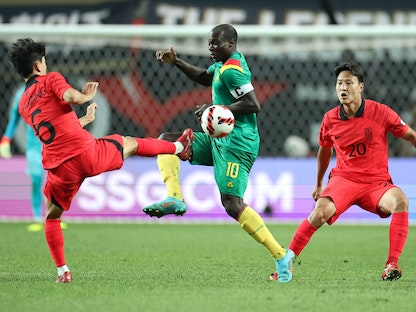 لقطة من المباراة الودية بين كوريا الجنوبية والكاميرون - 27 سبتمبر 2022 - REUTERS