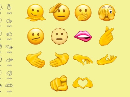 بعض الوجوه التعبيرية الجديدة من مجموعة "الإيموجيز" الجديدة (Emoji 14) - unicode.org