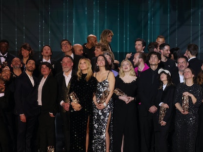 الفائزون في مسابقة "سيزار" السينمائية الفرنسية في دورتها الـ48 في باريس. 24 فبراير 2023 - REUTERS
