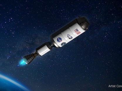 رسم مصور للمركبة المفترض وصولها إلى المريخ بـ"محرك انشطار نووي". 24 يناير 2023 - Twitter/NASA