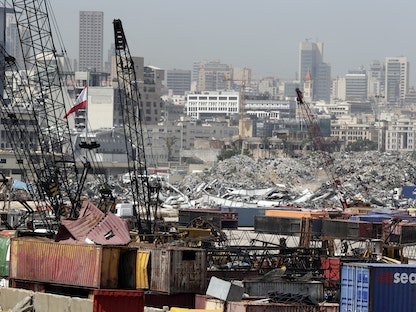 جانب من أثار انفجار مرفأ بيروت - AFP