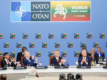 جانب من اجتماع قادة الناتو في فيلنيوس بليتوانيا.11 يوليو 2023 - REUTERS