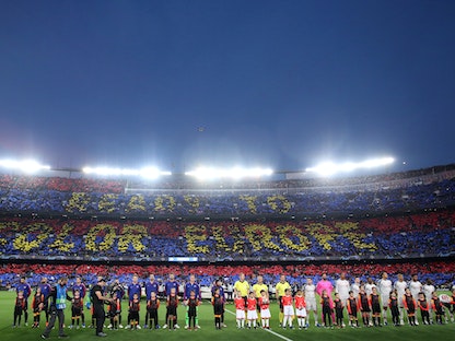 ملعب كامب نو في مباراة برشلونة أمام ليفربول - REUTERS