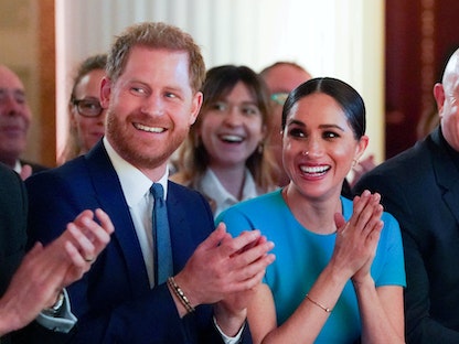 الأمير هاري وزوجته ميغان ماركل يحضران جوائز إنديفور فاند في لندن. 29 ديسمبر 2020 - REUTERS