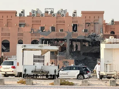 مبنى متضرر إثر هجوم إسرائيلي على قادة حركة حماس في الدوحة بقطر. 9 سبتمبر 2025 - Reuters