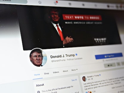حظر حساب الرئيس الأميركي دونالد ترمب في "فيسبوك". - Bloomberg