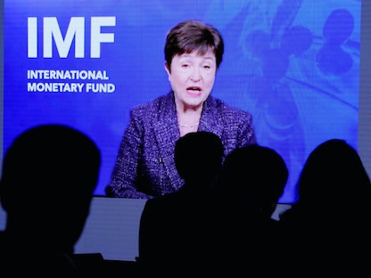 رئيسة صندوق النقد الدولي كريستالينا جورجيفا تتحدث خلال حدث اقتصادي لـ"رويترز" في نيويورك، 01 ديسمبر 2022 - REUTERS
