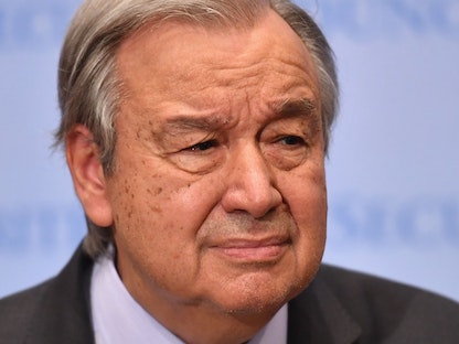  الأمين العام للأمم المتحدة أنطونيو جوتيريش. 22 فبراير 2022. - AFP