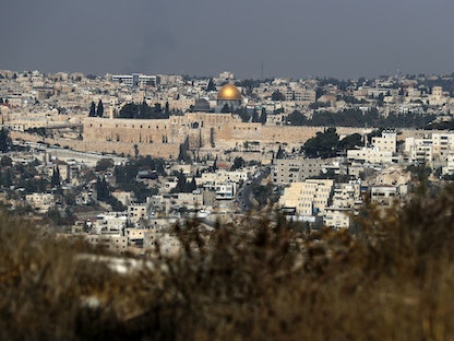 صورة من قرية جبل المكبر الفلسطينية للجزء الشرقي من القدس المحتلة - AFP