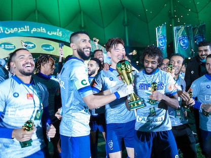 فرحة لاعبي الهلال بلقب كأس خادم الحرمين الشريفين - الحساب الرسمي لنادي الهلال على "تويتر"