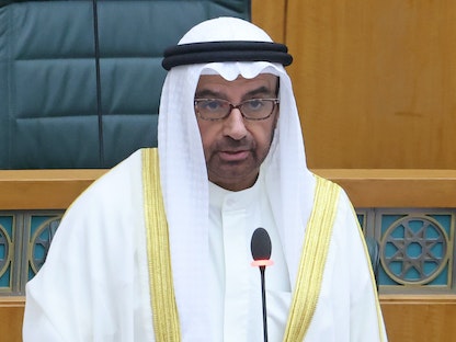 وزير النفط الكويتي سعد البراك يؤدي اليمين الدستورية. 20 يونيو 2023 - AFP