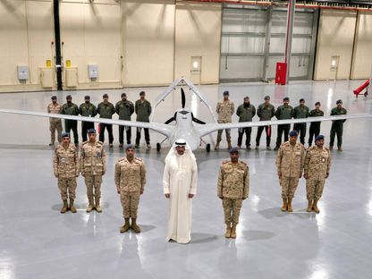 طائرة بيرقدار المسيرة في قاعدة سالم الصباح الجوية في الكويت. 17 يوليو 2025 - x/KuwaitArmyGHQ/