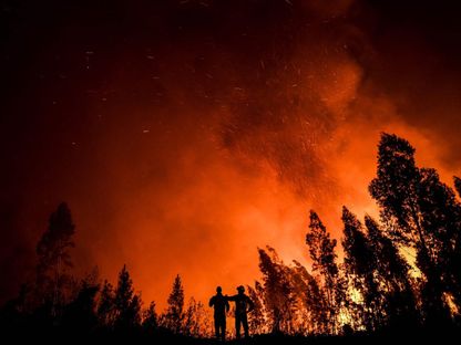 رجال الإطفاء يراقبون حرائق الغابات في ماكاو وسط البرتغال، 21 يوليو 2019 - AFP