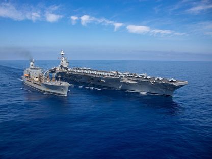حاملة الطائرات الأميركية USS Ford تصل إلى البحر الأبيض المتوسط. 11 أكتوبر 2023 - REUTERS