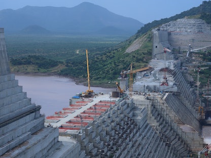 أعمال الإنشاءات الخاصة بسد النهضة الإثيوبي على نهر النيل - 26 سبتمبر 2019 - REUTERS