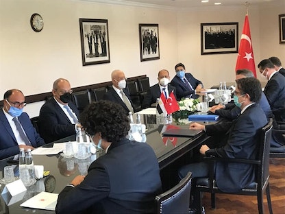 الوفدان التركي والمصري خلال المحادثات الثنائية بين البلدين التي استضافتها أنقرة- 8 سبتمبر 2021 - "الشرق"