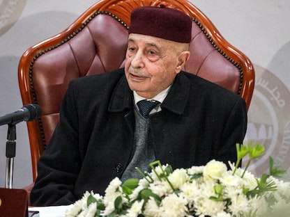 رئيس مجلس النواب الليبي عقيلة صالح، 6 ديسمبر 2020 - AFP