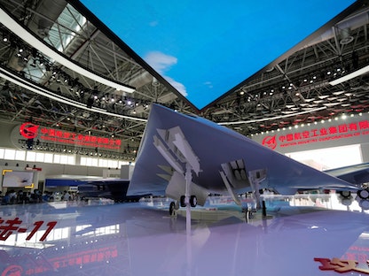 مسيرة صينية شبح من طراز "GJ-11" في معرض الصين الدولي للطيران والفضاء - تشوهاي - 29 سبتمبر 2021 - REUTERS